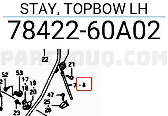 Suzuki 7842260A02 STAY, TOPBOW LH