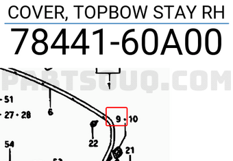 Suzuki 7844160A00 COVER, TOPBOW STAY RH