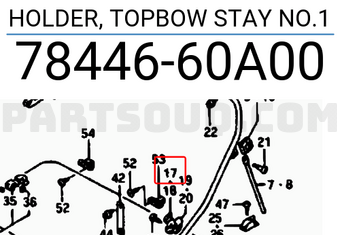 Suzuki 7844660A00 HOLDER, TOPBOW STAY NO.1