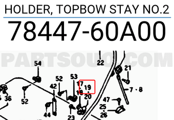 Suzuki 7844760A00 HOLDER, TOPBOW STAY NO.2