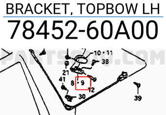 Suzuki 7845260A00 BRACKET, TOPBOW LH