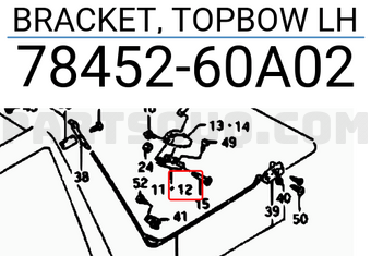 Suzuki 7845260A02 BRACKET, TOPBOW LH
