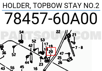 Suzuki 7845760A00 HOLDER, TOPBOW STAY NO.2