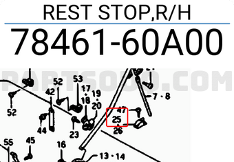 Suzuki 7846160A00 REST STOP,R/H