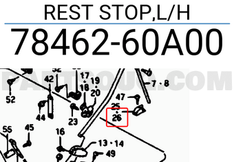 Suzuki 7846260A00 REST STOP,L/H