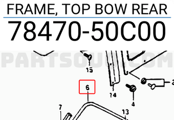 Suzuki 7847050C00 FRAME, TOP BOW REAR