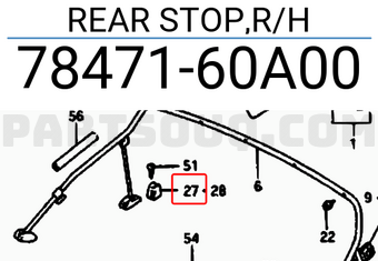 Suzuki 7847160A00 REAR STOP,R/H