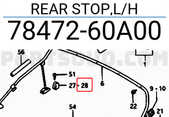 Suzuki 7847260A00 REAR STOP,L/H