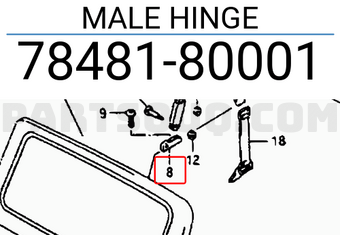 Suzuki 7848180001 MALE HINGE