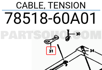 Suzuki 7851860A01 CABLE, TENSION