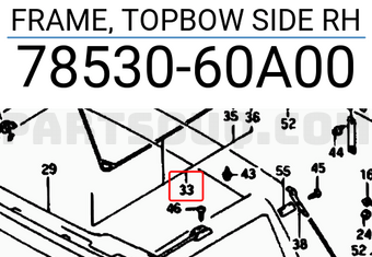 Suzuki 7853060A00 FRAME, TOPBOW SIDE RH