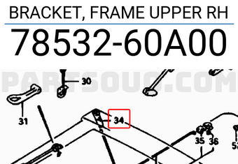 Suzuki 7853260A00 BRACKET, FRAME UPPER RH