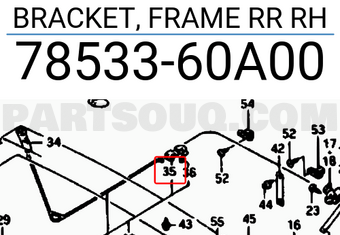 Suzuki 7853360A00 BRACKET, FRAME RR RH