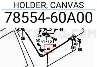 Suzuki 7855460A00 HOLDER, CANVAS