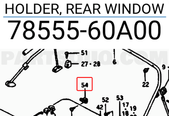Suzuki 7855560A00 HOLDER, REAR WINDOW