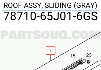 Suzuki 7871065J016GS ROOF ASSY, SLIDING (GRAY)