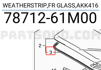 Suzuki 7871261M00 WEATHERSTRIP,FR GLASS,AKK416