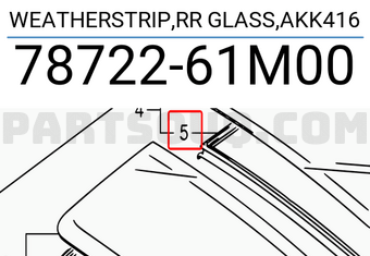Suzuki 7872261M00 WEATHERSTRIP,RR GLASS,AKK416