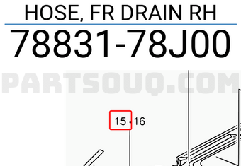 Suzuki 7883178J00 HOSE, FR DRAIN RH