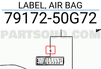 Suzuki 7917250G72 LABEL, AIR BAG