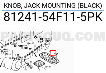 Suzuki 8124154F115PK KNOB, JACK MOUNTING (BLACK)