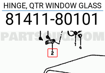 Suzuki 8141180101 HINGE, QTR WINDOW GLASS