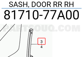 Suzuki 8171077A00 SASH, DOOR RR RH