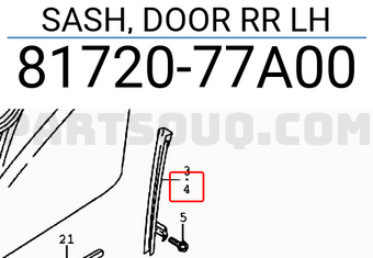 Suzuki 8172077A00 SASH, DOOR RR LH