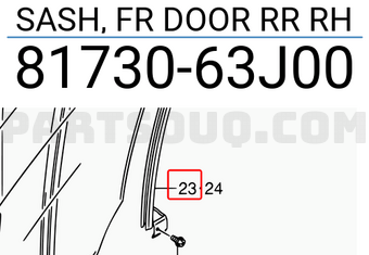 Suzuki 8173063J00 SASH, FR DOOR RR RH