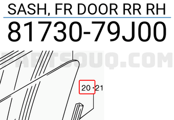 Suzuki 8173079J00 SASH, FR DOOR RR RH