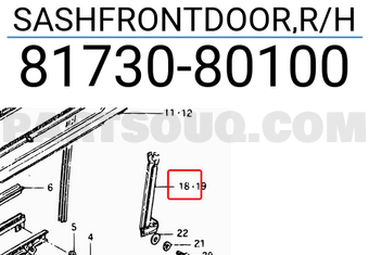 Suzuki 8173080100 SASHFRONTDOOR,R/H