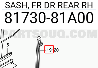 Suzuki 8173081A00 SASH, FR DR REAR RH