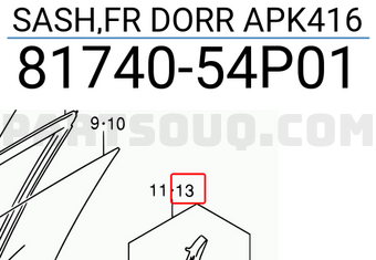 Suzuki 8174054P01 SASH,FR DORR APK416