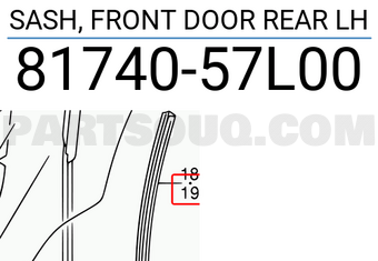 Suzuki 8174057L00 SASH, FRONT DOOR REAR LH