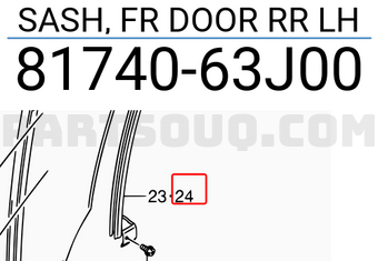 Suzuki 8174063J00 SASH, FR DOOR RR LH