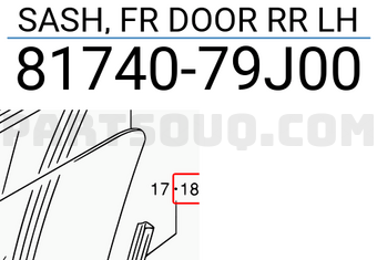 Suzuki 8174079J00 SASH, FR DOOR RR LH