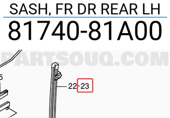 Suzuki 8174081A00 SASH, FR DR REAR LH