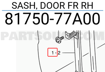 Suzuki 8175077A00 SASH, DOOR FR RH
