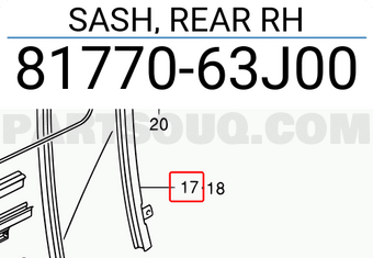Suzuki 8177063J00 SASH, REAR RH