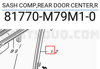 Suzuki 81770M79M10 SASH COMP,REAR DOOR CENTER,R