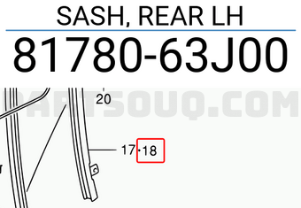 Suzuki 8178063J00 SASH, REAR LH