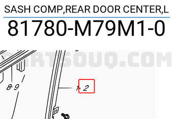 Suzuki 81780M79M10 SASH COMP,REAR DOOR CENTER,L