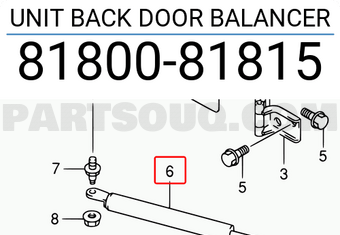 Suzuki 8180081815 UNIT BACK DOOR BALANCER