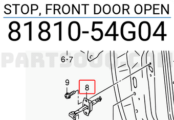 Suzuki 8181054G04 STOP, FRONT DOOR OPEN