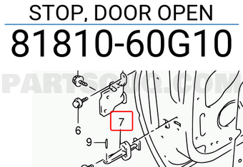 Suzuki 8181060G10 STOP, DOOR OPEN