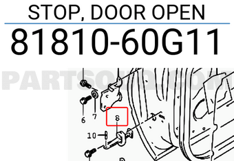 Suzuki 8181060G11 STOP, DOOR OPEN