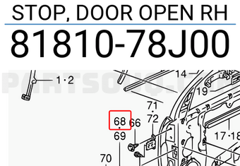 Suzuki 8181078J00 STOP, DOOR OPEN RH