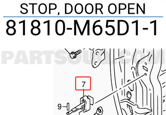 Suzuki 81810M65D11 STOP, DOOR OPEN
