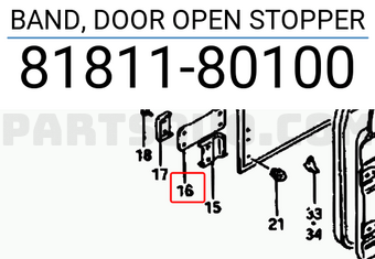 Suzuki 8181180100 BAND, DOOR OPEN STOPPER