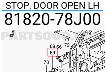Suzuki 8182078J00 STOP, DOOR OPEN LH